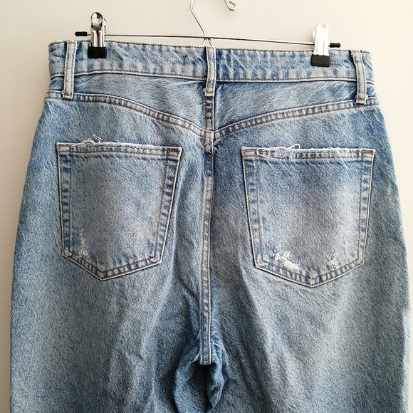 Free People We The Free Ranger Ripped Crop Wide Leg Jeans In Sky 30 - Picture 7 of 16